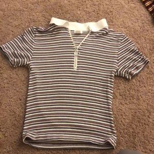 Striped collar shirt